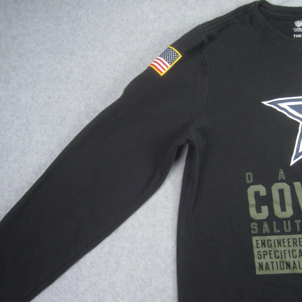 Dallas Cowboys Shirt Youth XL Black Salute to‎ Service Nike On Field Dri-Fit NFL